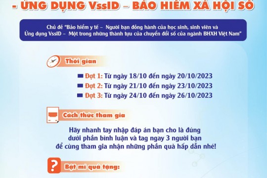 Cuộc thi trắc nghiệm tìm hiểu về chính sách pháp luật bảo hiểm y tế - Ứng dụng VssID - Bảo hiểm xã hội số - ĐỢT